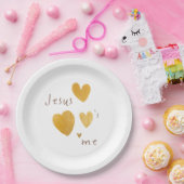 Jesus Liebe mich. Teller aus Papier, modern (Party)