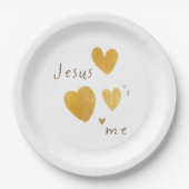 Jesus Liebe mich. Teller aus Papier, modern (Vorderseite)