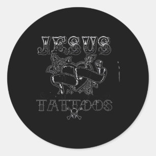 Jesus Liebe mich und Amp; meine Tattoos Christlich Runder Aufkleber