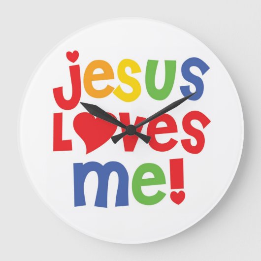Jesus Liebe mich! Wall-Uhr Große Wanduhr (Vorderseite)
