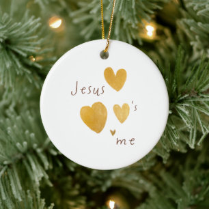 Jesus Liebe mich. Weihnachtsschmuck. Moderne Keramik Ornament