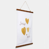 Jesus Liebe mir Holzteppiche Zeichen modern Wandteppich Mit Holzrahmen (Gewinkelt)