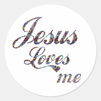 Jesus Liebe mir Runder Aufkleber
