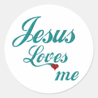 Jesus Liebe mir Runder Aufkleber