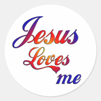 Jesus Liebe mir Runder Aufkleber