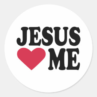 Jesus Liebe mir Runder Aufkleber