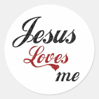 Jesus Liebe mir Runder Aufkleber