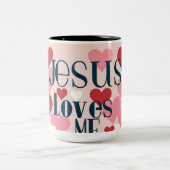 Jesus Liebe mir Zweifarbige Tasse (Mittel)
