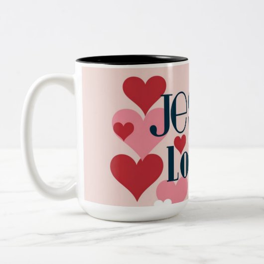 Jesus Liebe mir Zweifarbige Tasse (Links)