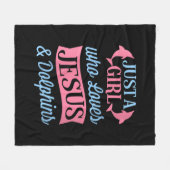 Jesus Liebe | Nur ein Mädchen, das Jesus & Dolphin Fleecedecke (Vorderseite (Horizontal))