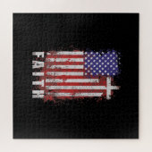 Jesus Liebe | Patriotischer Christlicher Glaube Je Puzzle (Horizontal)