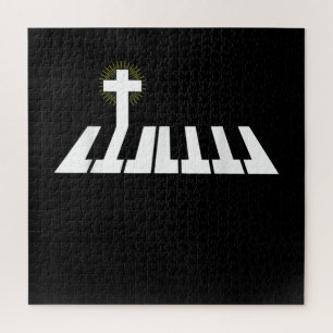 Jesus Liebe   Piano Kreuz Christlich Jesus Faith Puzzle