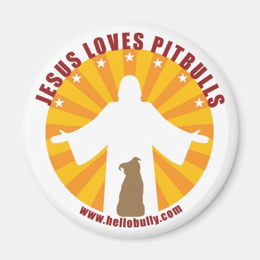 Jesus Liebe Pitbulles Magnet (Vorne)