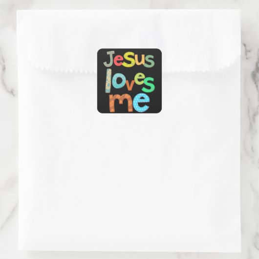 Jesus Liebe Quadratischer Aufkleber (Tasche)