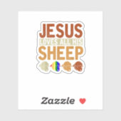 Jesus Liebe sein ganzes Schaf Christentum Rainbow Aufkleber (Blatt)