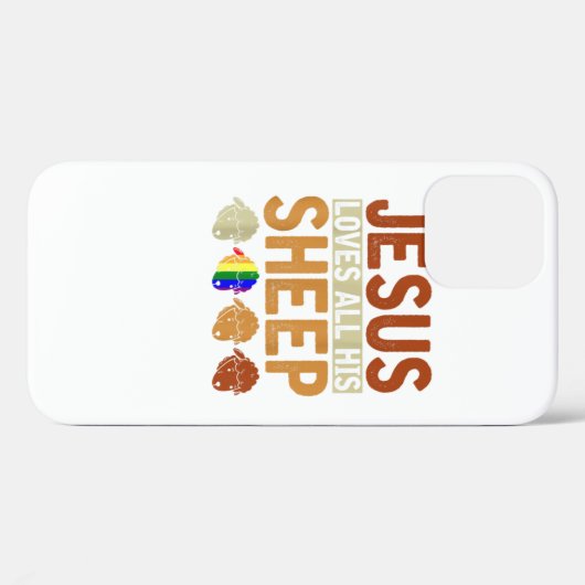 Jesus Liebe sein ganzes Schaf Christentum Rainbow  Case-Mate iPhone Hülle (Rückseite (Horizontal))