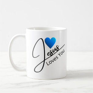Jesus Liebe Sie - Blue Heart Coffee Tasse