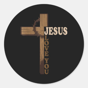 Jesus Liebe Sie Christlich Kreuz Gott Glaube Bibel Runder Aufkleber