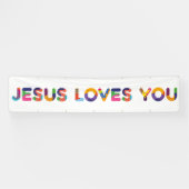 Jesus Liebe Sie farbenfrohe Dekorativkunst Banner (Horizontal)