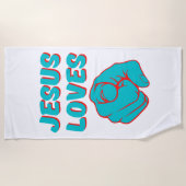 Jesus Liebe Sie glauben basierte Zitat Strand Hand Strandtuch (Vorderseite)