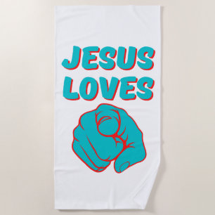 Jesus Liebe Sie glauben basierte Zitat Strand Hand Strandtuch