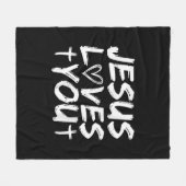 Jesus Liebe Sie Jesus Fleecedecke (Vorderseite (Horizontal))