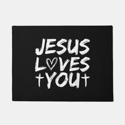 Jesus Liebe Sie Jesus Fußmatte (Vorderseite)