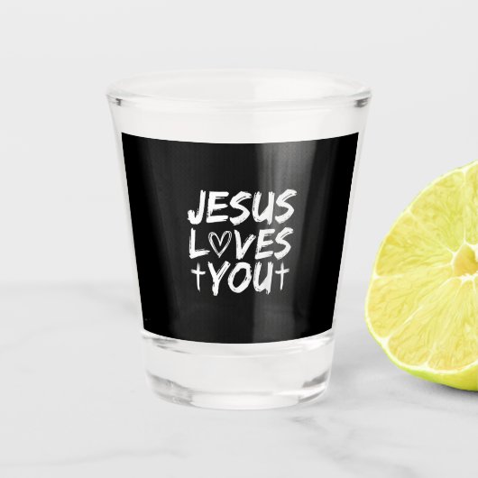 Jesus Liebe Sie Jesus Schnapsglas (Vorderseite)