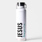 Jesus Liebe Sie & mich - Wasserflasche (liebevoll) Trinkflasche (Rückseite)