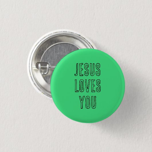 Jesus Liebe Sie Personalisiert Grün und Schwarz Mo Button (Vorne & Hinten)