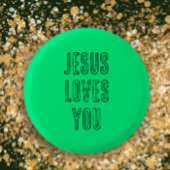Jesus Liebe Sie Personalisiert Grün und Schwarz Mo Button