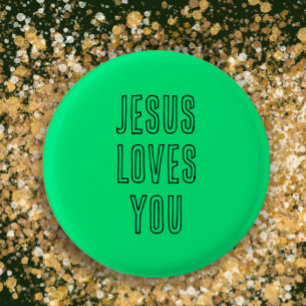 Jesus Liebe Sie Personalisiert Grün und Schwarz Mo Button