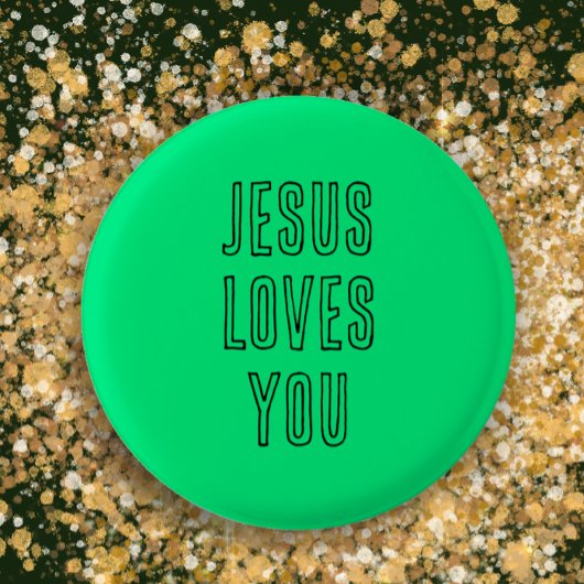 Jesus Liebe Sie Personalisiert Grün und Schwarz Mo Button