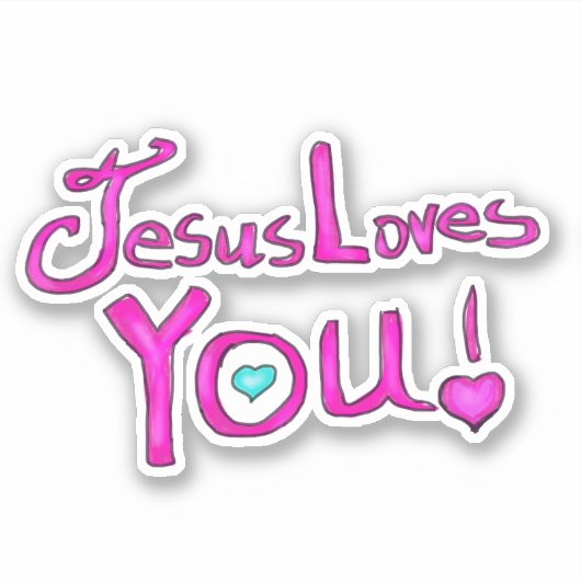 Jesus Liebe Sie rosa Aufkleber (Vorderseite)