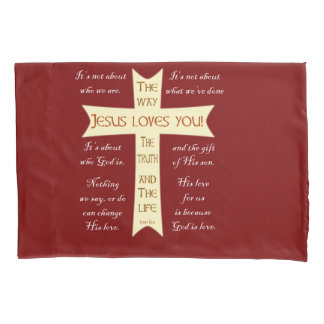 Jesus Liebe Sie - Roter Pillowcase - korrigiert Kissenbezug
