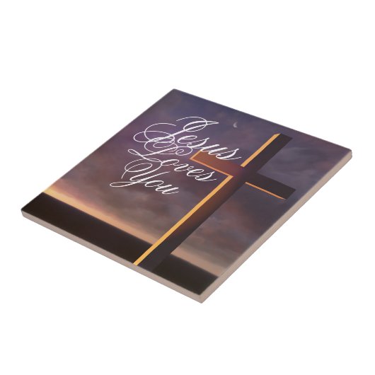 Jesus Liebe überqueren Sie Keramik Tile Fliese (Seite)