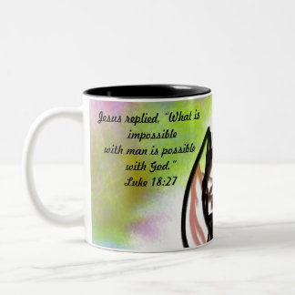 Jesus-Liebe unmöglich Zweifarbige Tasse