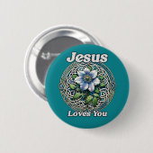 Jesus Liebe You Clematics Art Button (Vorne & Hinten)