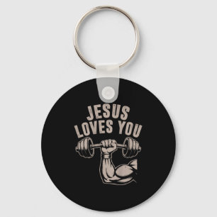 Jesus Liebe You Funny Christlich Workout Gym Barbe Schlüsselanhänger