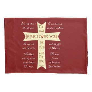 Jesus Liebe You - Red Pillowcase Kissenbezug
