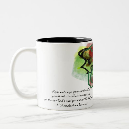 Jesus-Liebe Zweifarbige Tasse (Links)