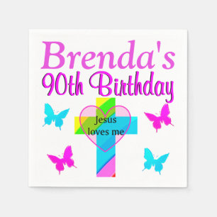 JESUS-LIEBEN 90. GEBURTSTAG PERSONALISIERTE NAPKIN SERVIETTE