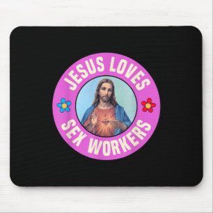 Jesus Lieben Arbeitnehmer Christlich Glaube Blume Mousepad