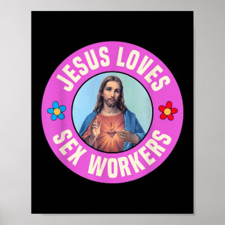 Jesus Lieben Arbeitnehmer Christlich Glaube Blume Poster