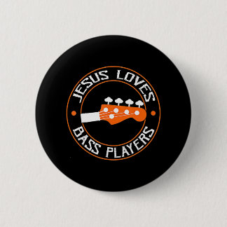 Jesus Lieben Bass Players Retro Vintag Button