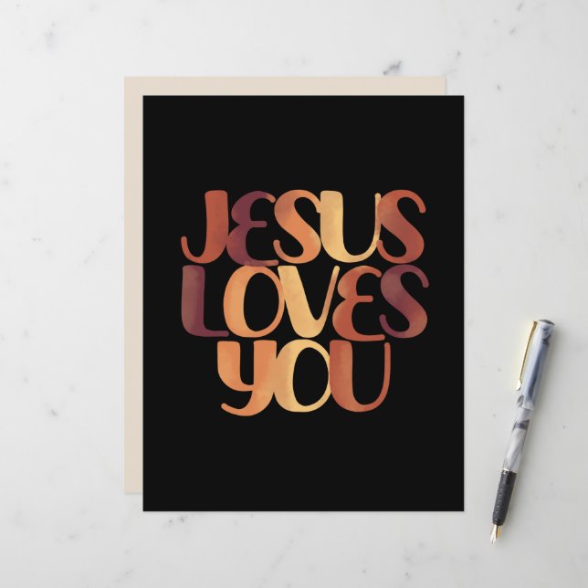 Jesus-Lieben Christliche Typografie-Gestaltung (Vorderseite/Rückseite Beispiel)