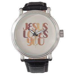 Jesus-Lieben Christliche Typografie-Gestaltung Armbanduhr