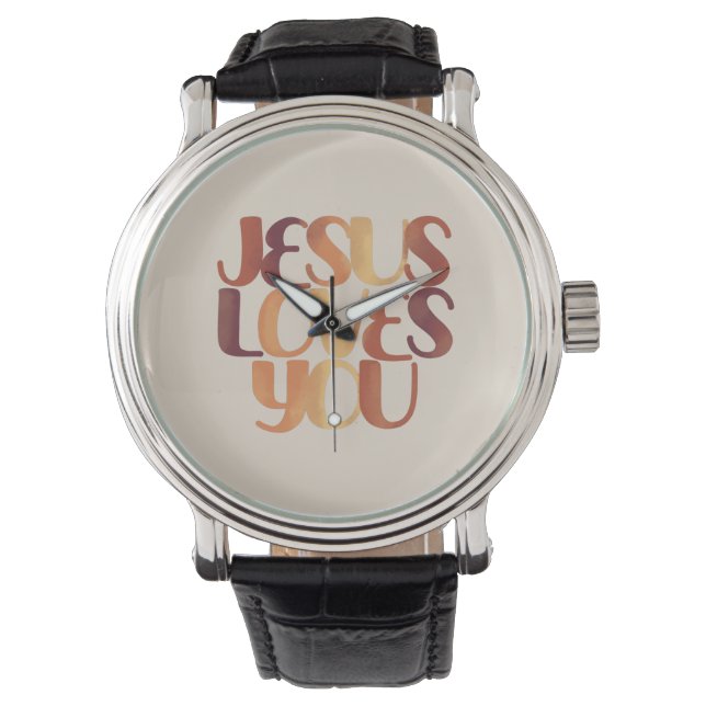 Jesus-Lieben Christliche Typografie-Gestaltung Armbanduhr (Vorderseite)