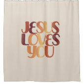Jesus-Lieben Christliche Typografie-Gestaltung Duschvorhang (Vorderseite)