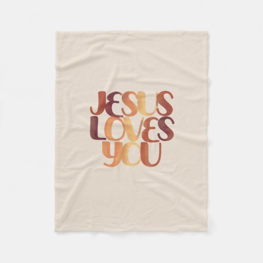 Jesus-Lieben Christliche Typografie-Gestaltung Fleecedecke (Vorderseite)